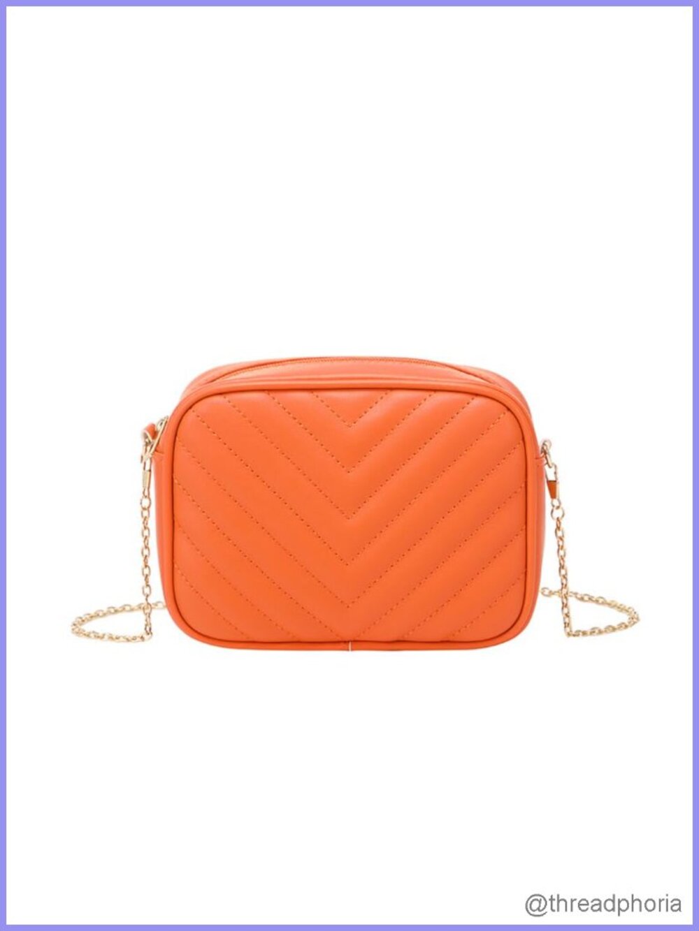 Quilted PU Leather Small Crossbody Bag Purse with Detachable Chain Strap